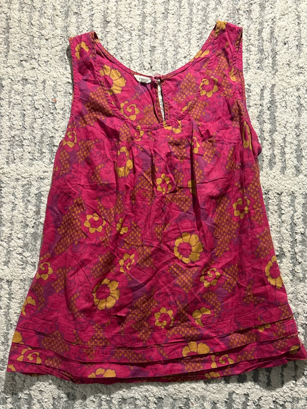 Fossil pink floral lightweight tank top blouse size xl